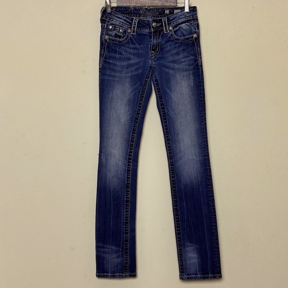 Miss Me Jeans Straight Cut Womens Denim Jeans 27R - Picture 1 of 6